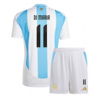 Argentiina Angel Di Maria #11 Koti Peliasu Lasten Copa America 2024 Lyhythihainen (+ Lyhyet housut)
